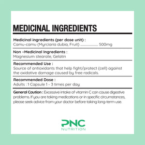 
                  
                    PNC Camu Camu 30:1 Concentration - Antioxidant & Immune Support, 120 Capsules
                  
                